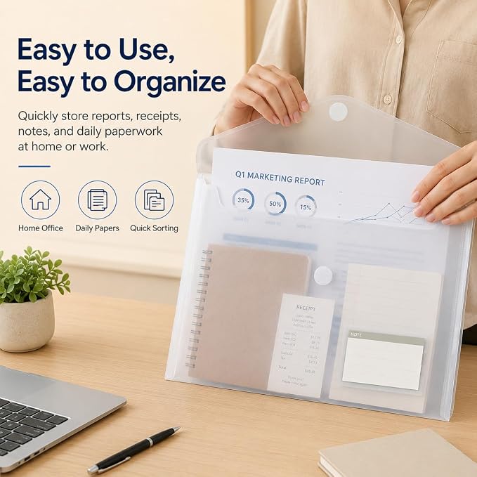 10 Pack Clear Folders for Documents Plastic Folders - Image 4