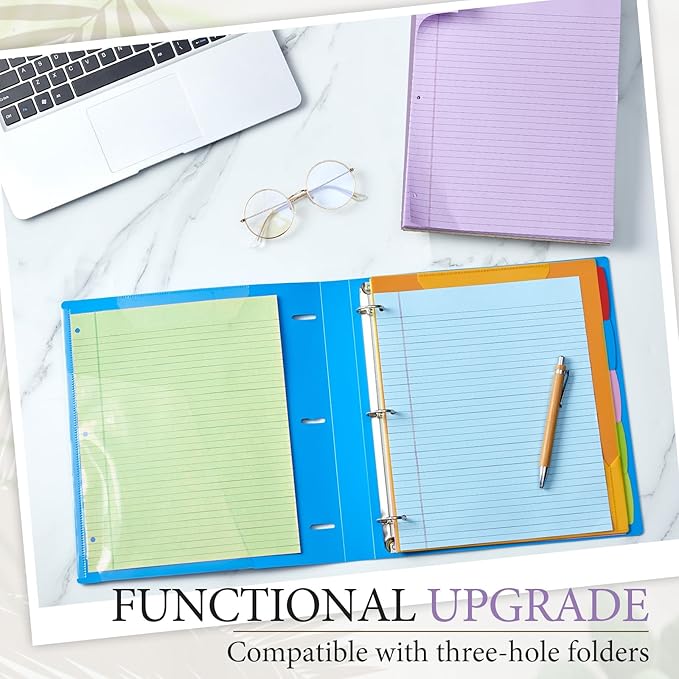 10 Packs 8.5" x 11" Top Spiral Notebook with 3 Hole Punched Legal Pads College Ruled Notepad 50 Sheets Hard Cardboard Paper Wirebound Notepad for Office School Business (Green,Blue,Purple)-DeskLoop Office