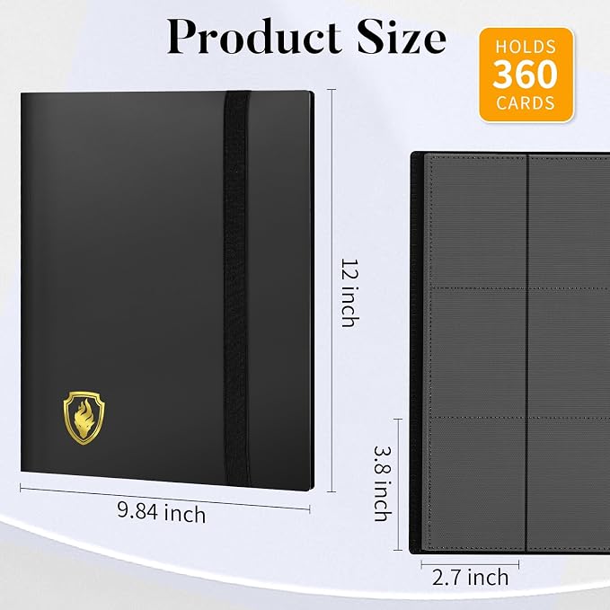 Heavy Duty Card Binder, Fabmaker 9 Pocket Trading Card Binder Holds 360 Cards - Image 6