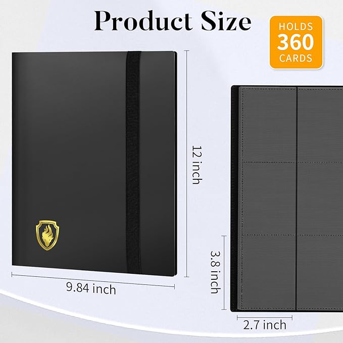 Heavy Duty Card Binder, Fabmaker 9 Pocket Trading Card Binder Holds 360 Cards - Image 6