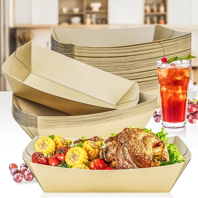 30 Pack 5LB Extra Large Paper Food Trays, Disposable Grease Resistant Paper - Image 7