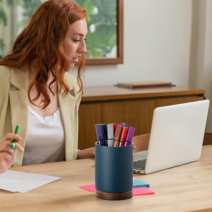 Pen Holder for Desk, Ceramic Pencil Organizer & Makeup Brush Holder, Office - Image 5