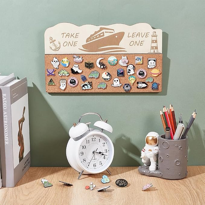 BENECREAT Cork Brooch Board, Ship Lighthouse Anchor Style, 7.08x11.8 Inch | Pin - Image 5