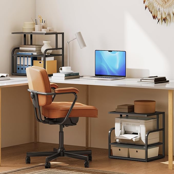 HOOBRO Printer Stand, 3-Tier Desktop Printer Table, Under Desk Printer Storage - Image 6