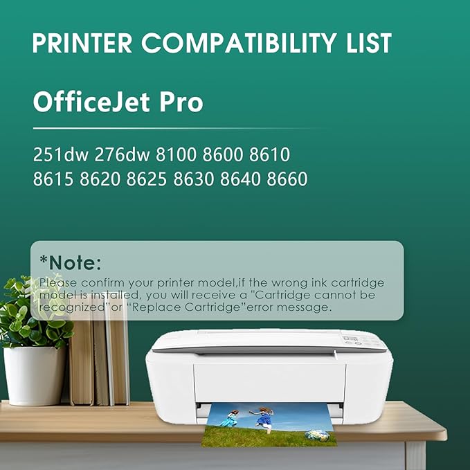 950XL 951XL Ink Cartridges Combo Pack Replacement for HP 950 951 XL for HP OfficeJet Pro 8600 8610 8630 8620 8615 8625 8100 276DW 251DW Printer,Black Cyan Magenta Yellow-DeskLoop Office
