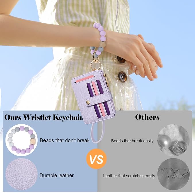 Airkit Wristlet Wallets for Women, Keychain RFID Blocking Credit Card Holder - Image 8