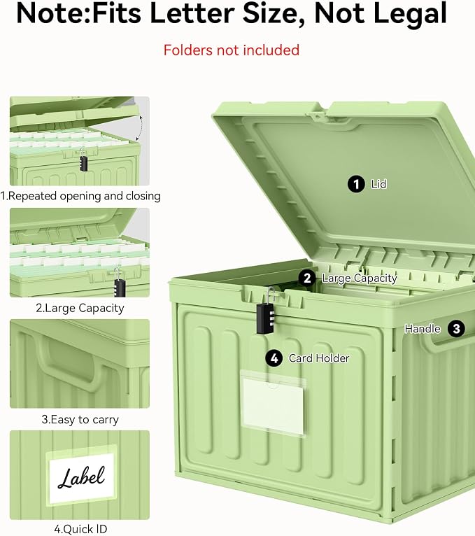 Oterri Lockable Plastic File Box - Image 7