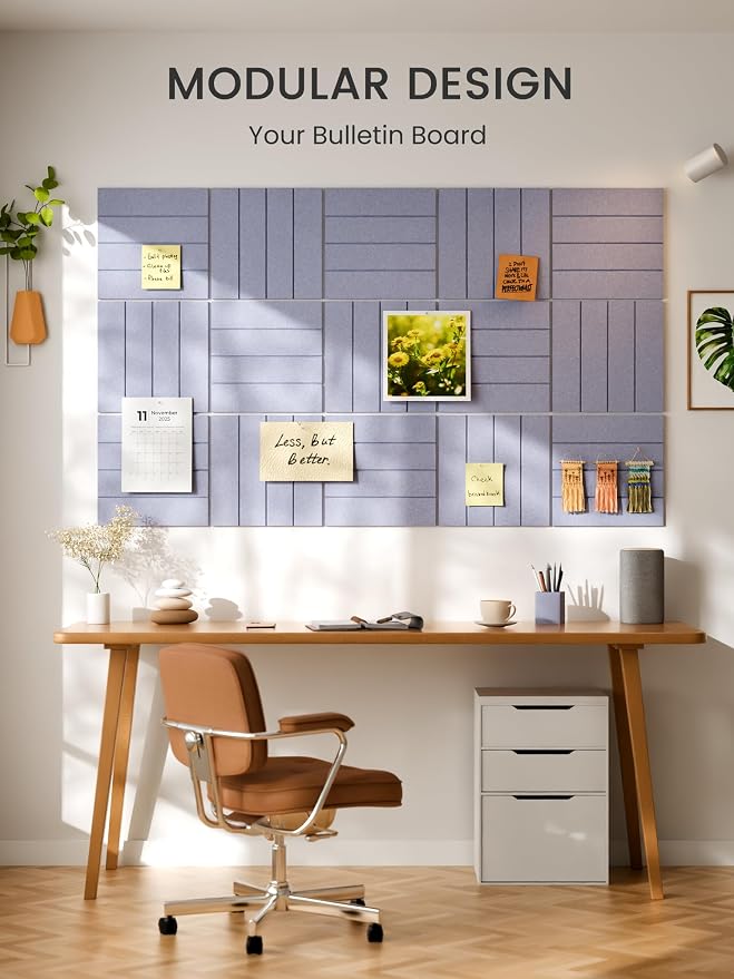 Bumusty Large Cork Board Alternative-48 x 36" Felt Bulletin Board Tiles - Image 6