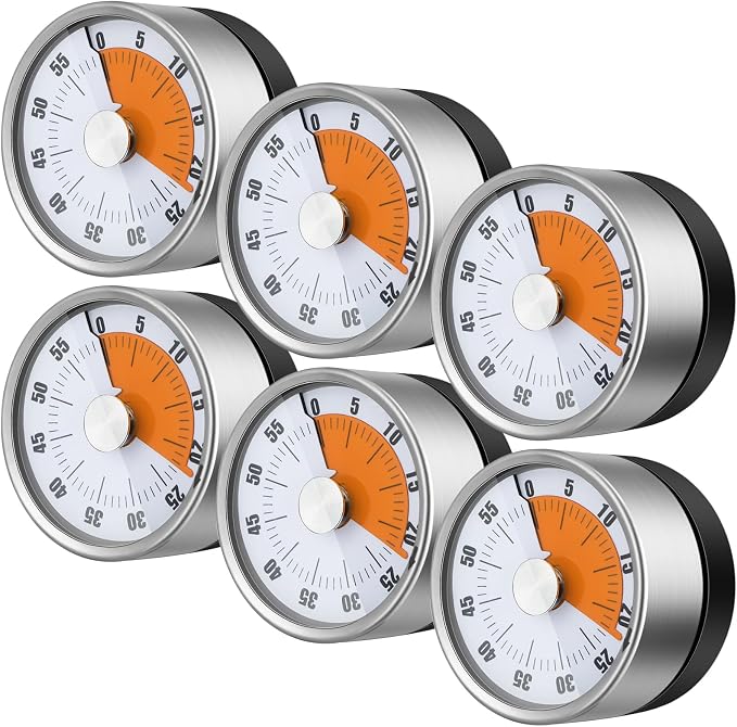 6 Pcs 60 Minute Visual Kitchen Timer Small Classroom Timers by Relaxweex