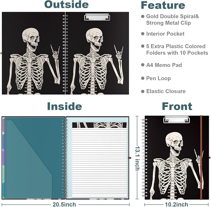 Hongri Clipboard Folio with Refillable Lined Notepad, 8.5 x 11 Folders with - Image 3