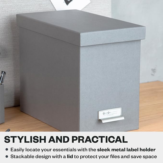 Bigso John Fiberboard Label Frame Desktop File Storage Box - Image 6