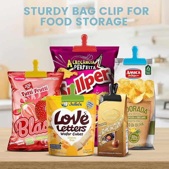 HOUSE AGAIN 6 Pack Stainless Steel Chip Bag Clips Covered - Image 9