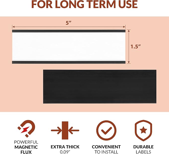 25 Pack C Channel Magnetic Label Holders 5x1.5 - Image 3