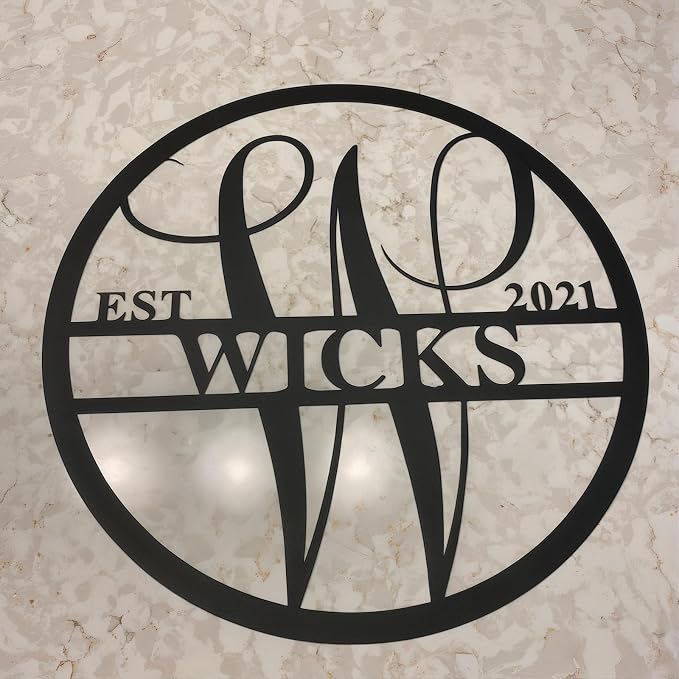 Personalized Metal Name Signs, Split Letter Monogram Wall Decor, Custom Last - Image 7