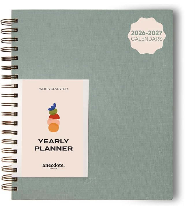 Anecdote Spiral Planner w/2026-2027 Calendar | Start Anytime by Anecdote