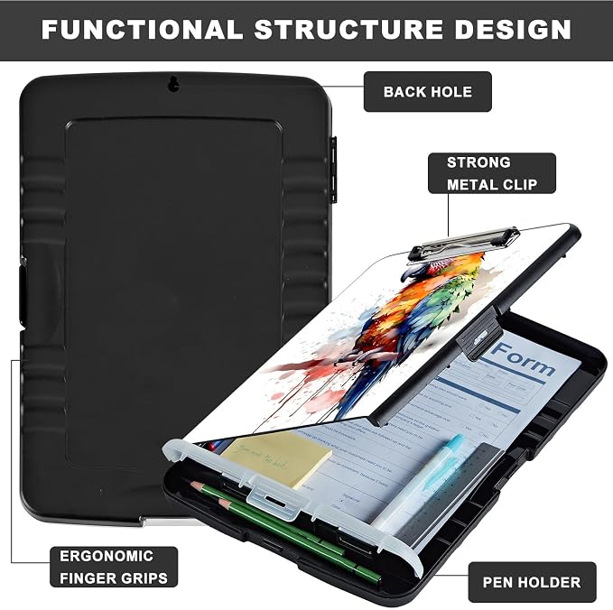 Clipboard with Storage, Heavy Duty Plastic Storage Clipboard with Low Profile - Image 6
