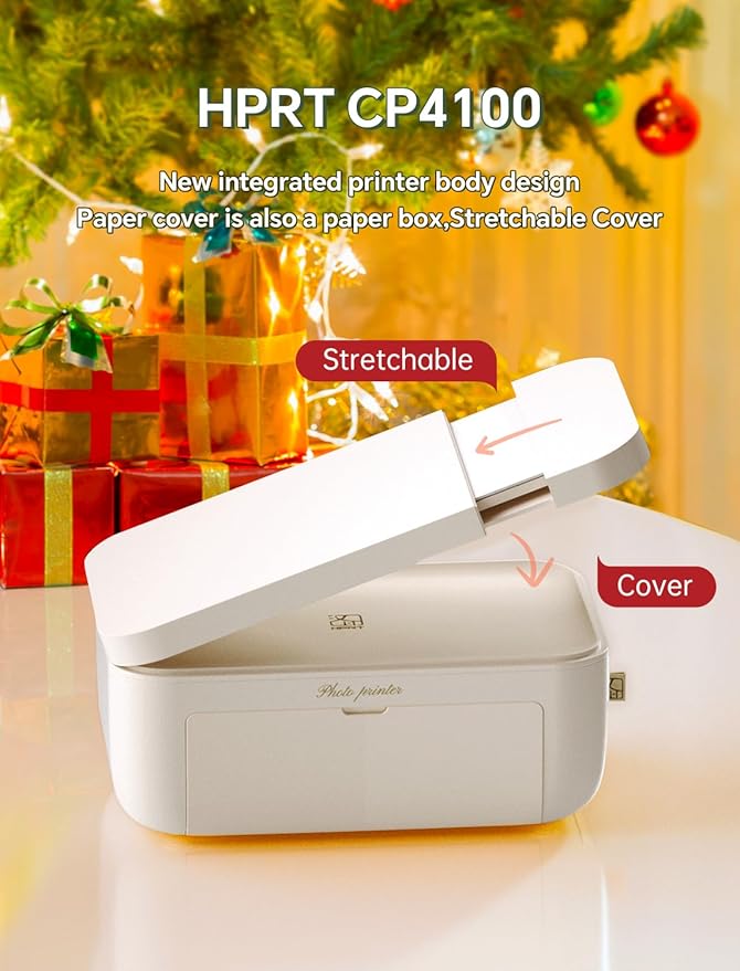 HPRT Photo Printer 4x6,+20 Sheets&1ribbon, Picture Printer for iPhone, Android, Smartphone, AR Video Printing, Portable Photo Printers CP4100-DeskLoop Office
