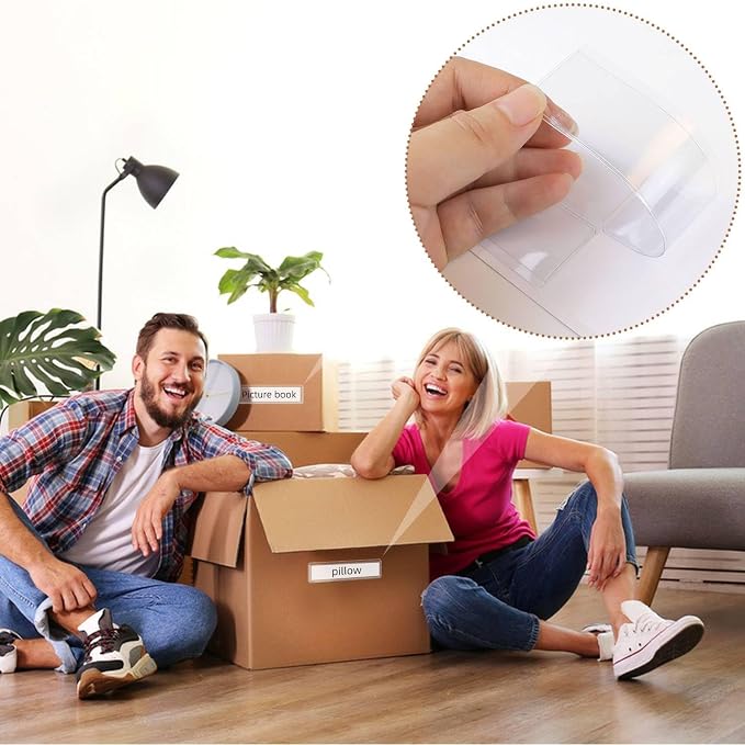 40 Pack Self Adhesive Label Holders Adhesive Clear Shelf Tag Plastic Index Card - Image 5