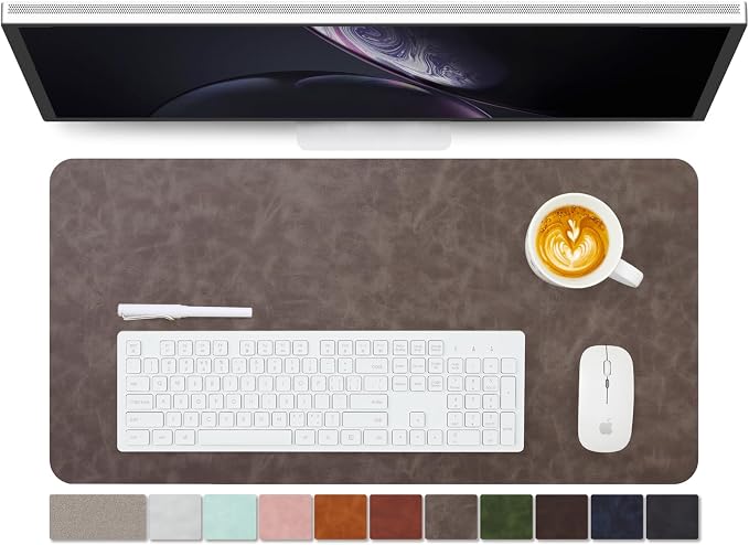 Distressed Leather Desk Mat by HOMIEAZICOZI