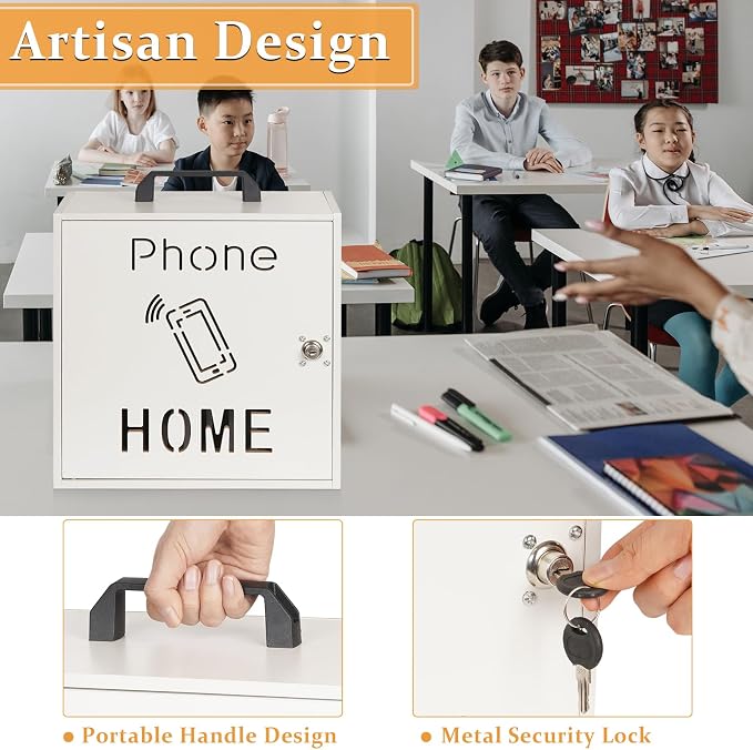 Cell Phone Holder Classroom 33 Slots Wooden Cell Phone Storage Cabinet Pocket - Image 3