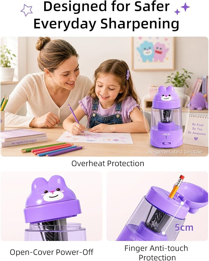 ZMOL Colored Pencil Sharpener for Kids Gift, Rechargeable Electric Pencil - Image 7