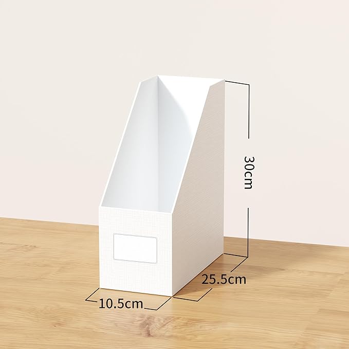 JiaWei White Magazine File Holders, 3 Packs Sturdy Cardboard File Rack - Image 7