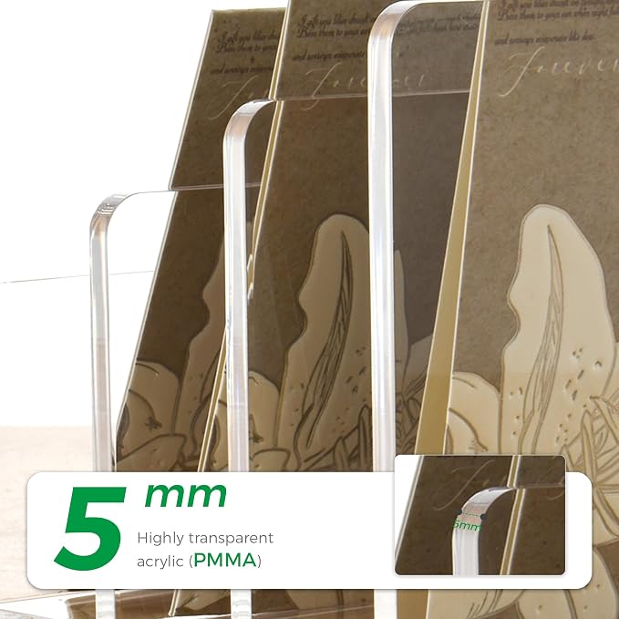 Clear Acrylic Desk Organizer – 3 Compartment Mail Holder & Letter Sorter - Image 3