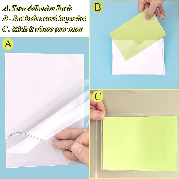 Antner 36 Pack Self-Adhesive Index Card Pockets - Image 3