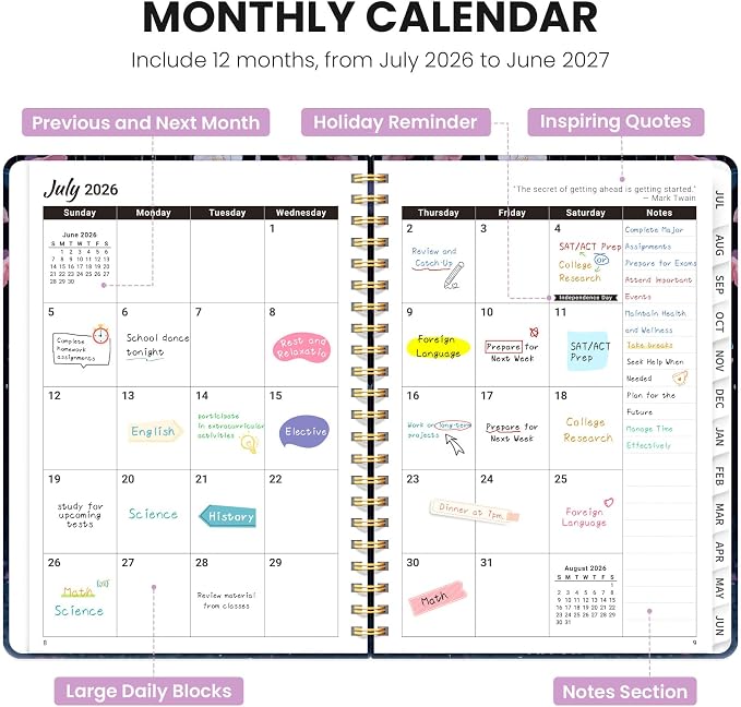 Planner 2026-2027, Monthly and Weekly Academic Planner July 2026 - Image 2
