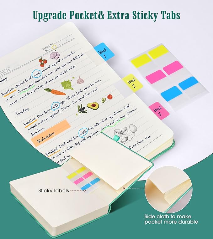 Lined Journal Notebook, 365 Pages A4 Large Journals for Writing Ruled Notebook, Hardcover Leather Journal for Women Men, Daily Notebook for Work, Note Taking, 100Gsm Thick Paper (8.5" x 11" Teal)-DeskLoop Office