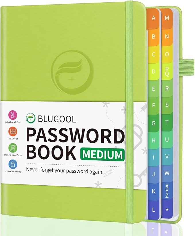 Password Book with Alphabetical Tabs, Password Keeper Book by Blugool