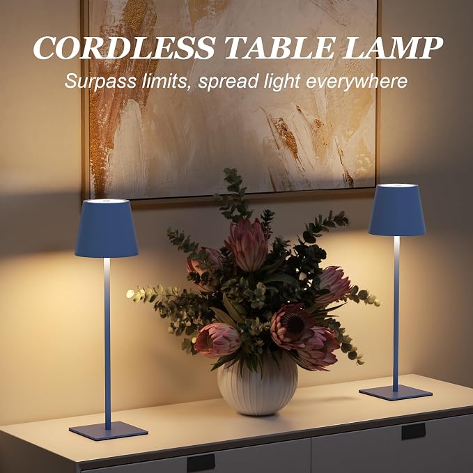 Kakanuo Cordless Rechargeable Table Lamp Navy 5000mAh Battery Operated Lamps - Image 6