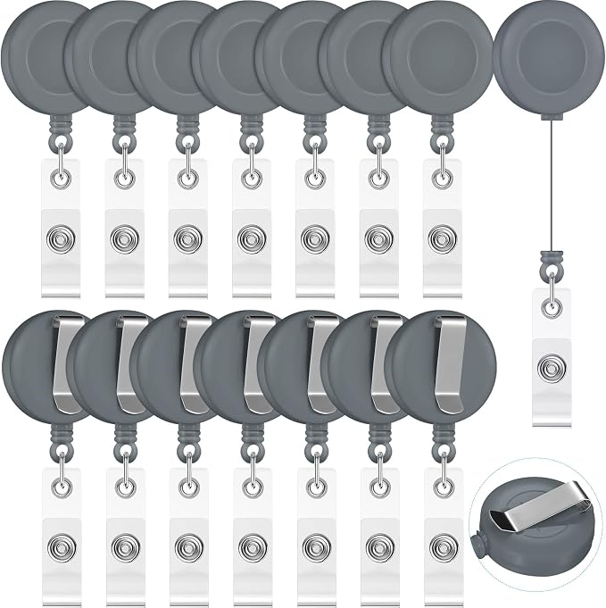 Zonon 100 Pcs Retractable Badge Reel Clips ID Card Holder Reel by Zonon