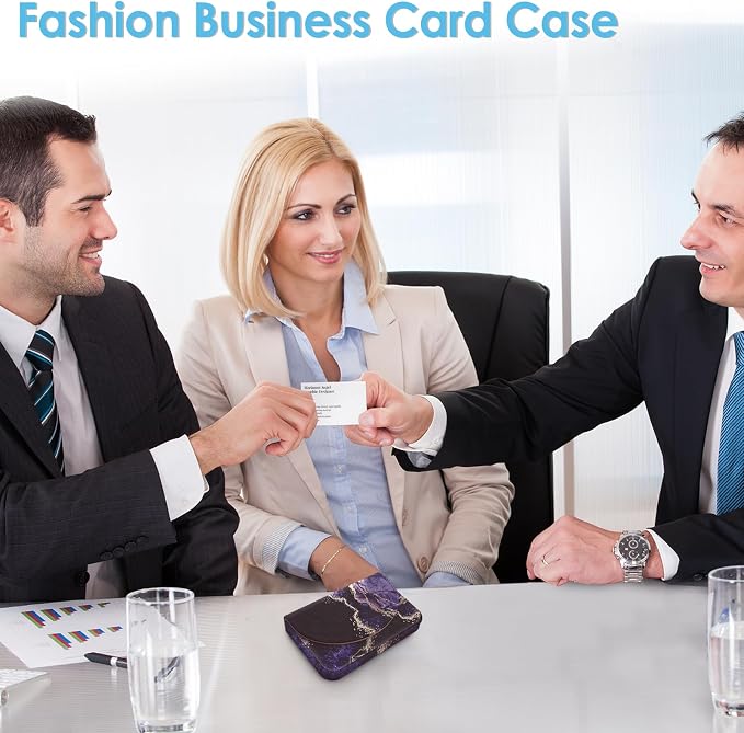 Business Card Holder，PU Leather Business Card Case Color Printing Pattern Card - Image 4