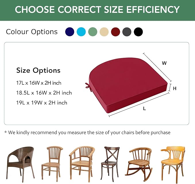 Outdoor Chair Cushions Set of 4: Waterproof & Fade Resistant Patio Furniture - Image 6