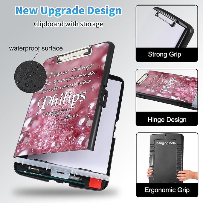 LYHXLYJH Clipboard with Storage, A4 Clipboards with Pen Holder, Heavy Duty - Image 3