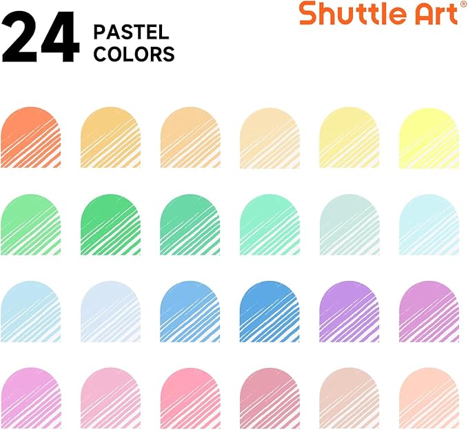 Shuttle Art Pastel Gel Pens, 24 Pastel Milky Colors Gel Pen for Black Paper, Adults Coloring Books Drawing Doodling Crafts Scrapbooking Journaling-DeskLoop Office
