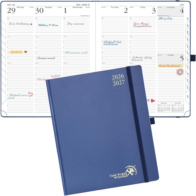 POPRUN 2026-2027 Academic Planner, Large Size 8.5" x 10.5", Weekly and Monthly by POPRUN