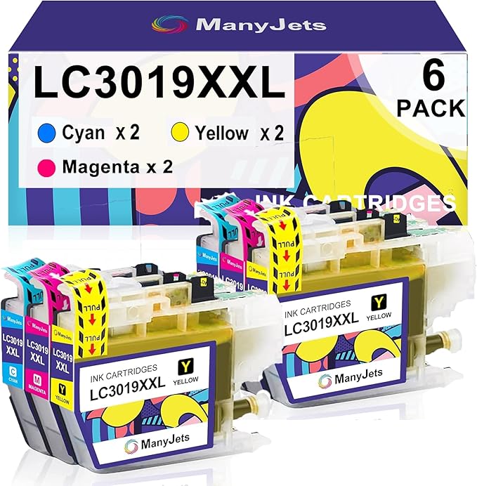 LC3019XXL Compatible Ink Cartridge Replacement for Brother LC3019 LC3019XXL LC3017 Work with Brother MFC-J5330DW MFC-J6930DW MFC-J6530DW MFC-J5335DW MFC-J6730DW Printer (2C,2M,2Y,6-Pack)-DeskLoop Office