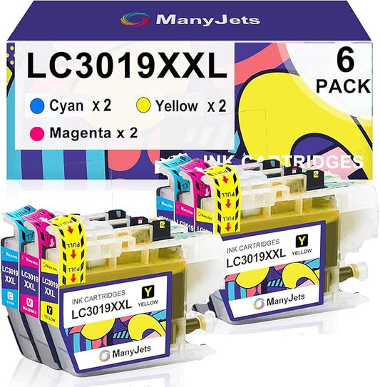 LC3019XXL Compatible Ink Cartridge Replacement for Brother LC3019 LC3019XXL LC3017 Work with Brother MFC-J5330DW MFC-J6930DW MFC-J6530DW MFC-J5335DW MFC-J6730DW Printer (2C,2M,2Y,6-Pack)-DeskLoop Office