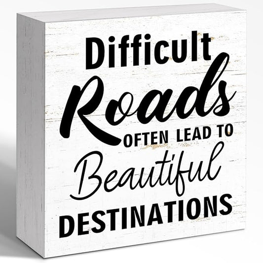 Inspirational Wood Box Sign by WUZYOU
