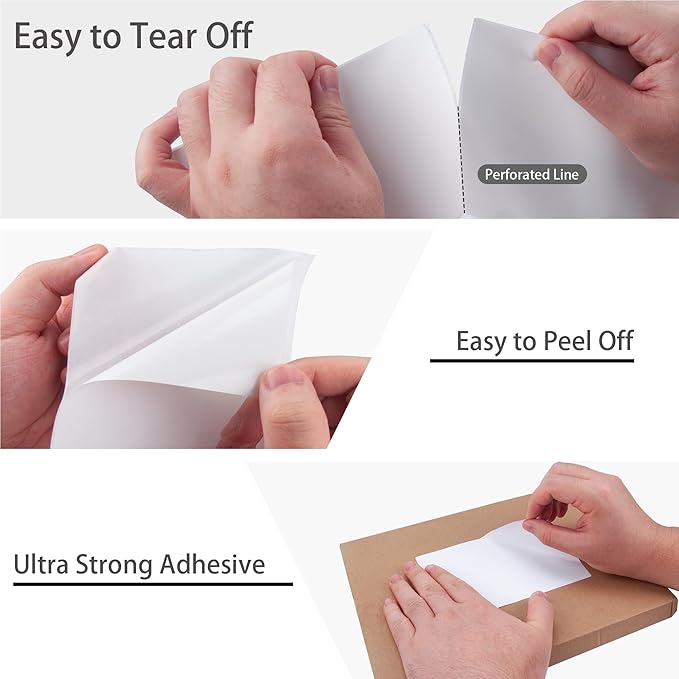 L LIKED 5000 Fanfold 4 x 6 Thermal Labels, with Perforated Line Shipping Labels, Compatible with Zebra & Rollo Printer, White, Commercial Grade-DeskLoop Office
