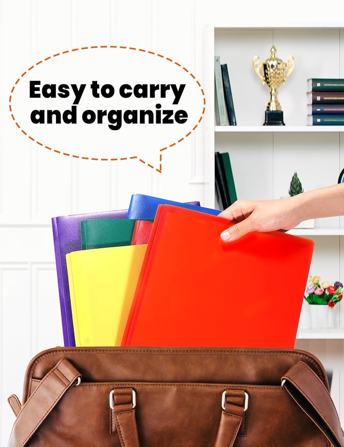 SUNEE 12-Pack Red Plastic Folders - Image 5