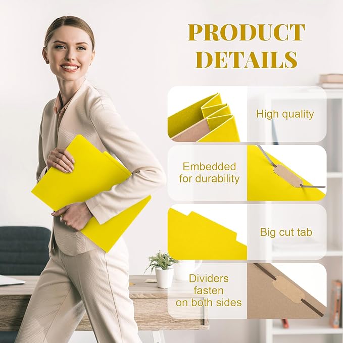 Skyygemm 12 Pcs Classification Folders 3 Pocket Dividers Letter Size Employee - Image 4