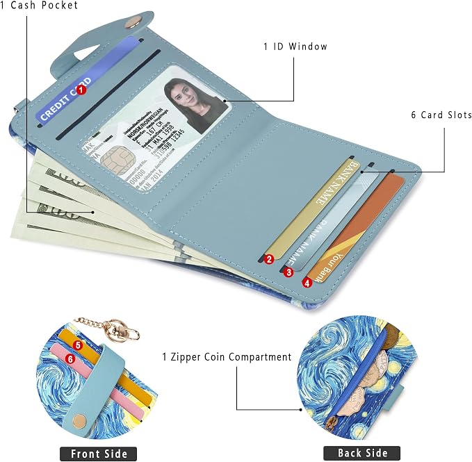 Airkit Small Wallet Women RFID, PU Leather Card Holder - Image 2