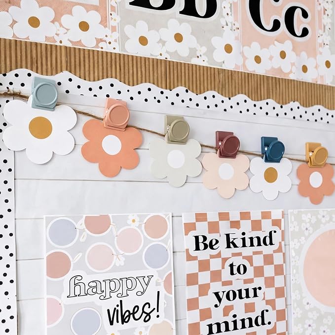 Harloon 8 Style 48 Pcs Boho Magnetic Clips Boho Classroom Decoration Magnetic - Image 4