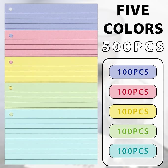 500PCS Colored Index Cards, 3x5 Inches Flash Cards - Image 2