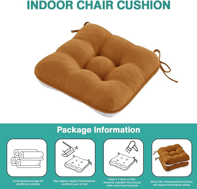 BETU Chair Cushions for Dining Chairs Set of 4, Thick Kitchen Table Chair Pads - Image 9
