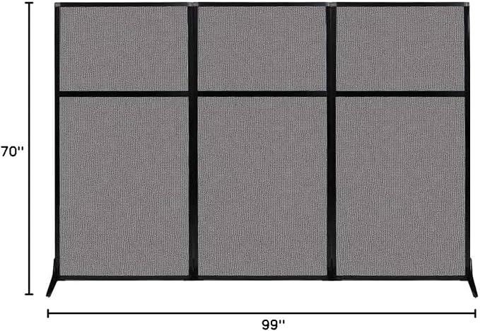 Versare Workstation Partition | Portable Wall Divider | Modern Office Cubicle | Free Standing Privacy Screen | Flexible Work Space | 99" x 70" Slate Fabric Panels-DeskLoop Office