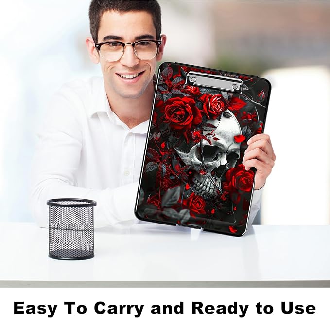 Red Rose Skull A4 Clipboard - Image 6